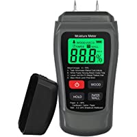 Medidor de Humedad para Madera Humidímetro Digital para 4 Tipos de Madera Modo de Papel y Pared Pantalla LCD…